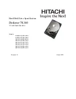 Preview for 3 page of Hitachi Deskstar 7K160 Specifications