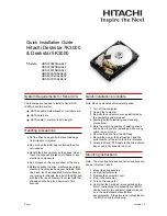 Предварительный просмотр 1 страницы Hitachi Deskstar 7K3000 HDS723015BLA642 Quick Installation Manual