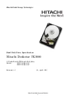 Preview for 1 page of Hitachi Deskstar 7K3000 HDS723015BLA642 Specifications