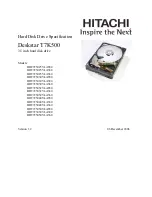 Предварительный просмотр 3 страницы Hitachi Deskstar T7K500 Specifications