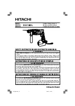 Hitachi DH 18DL Safety And Instruction Manual preview