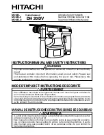 Предварительный просмотр 1 страницы Hitachi DH 20DV Instruction And Safety Manual