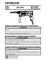 Hitachi DH 24PC Instruction And Safety Manual предпросмотр