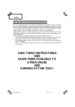 Предварительный просмотр 8 страницы Hitachi DH 50SB Instruction Manual