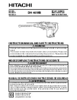 Preview for 1 page of Hitachi DH40MB Instruction Manual And Safety Instructions