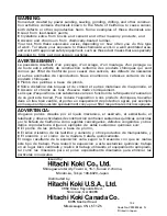 Предварительный просмотр 64 страницы Hitachi DH40MB Instruction Manual And Safety Instructions