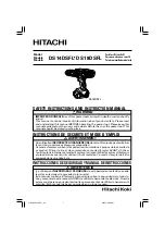 Предварительный просмотр 1 страницы Hitachi DS 14DSFL Instruction Manual