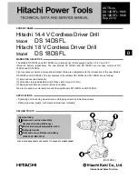 Hitachi DS 14DSFL Technical Data And Service Manual preview