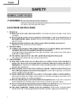 Предварительный просмотр 4 страницы Hitachi DS 14DV Instruction Manual And Safety Instructions