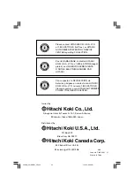 Preview for 64 page of Hitachi DS 18DBEL Safety Instructions And Instruction Manual