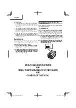 Preview for 8 page of Hitachi DS 18DBL2 Instruction Manual