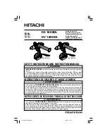 Предварительный просмотр 1 страницы Hitachi DS 18DSDL Safety Instructions And Instruction Manual