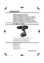 Предварительный просмотр 1 страницы Hitachi DV 14DJL Handling Instructions Manual