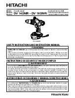 Hitachi DV 14DMR Safety Instructions And Instruction Manual предпросмотр