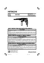 Hitachi DV 16V Instruction Manual preview