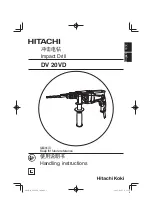 Предварительный просмотр 1 страницы Hitachi DV 20V Handling Instructions Manual