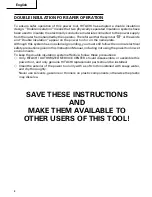 Предварительный просмотр 8 страницы Hitachi DV 20VB Safety And Instruction Manual