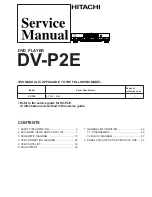 Предварительный просмотр 1 страницы Hitachi DV-P2E Service Manual