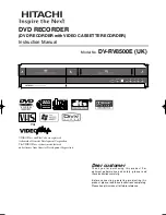 Hitachi DV-RV8500E Instruction Manual preview