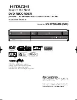 Preview for 1 page of Hitachi DV-RV8500E Instruction Manual