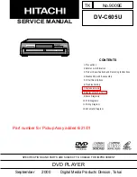 Предварительный просмотр 1 страницы Hitachi DVC-605U Service Manual