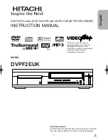 Preview for 1 page of Hitachi DVPF2EUK Instruction Manual