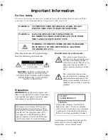 Предварительный просмотр 2 страницы Hitachi DZ-HS803A - Camcorder Instruction Manual