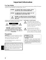 Предварительный просмотр 2 страницы Hitachi DZ-MV350A - Camcorder Instruction Manual