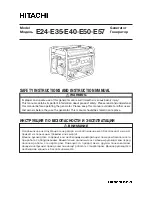 Preview for 1 page of Hitachi E24 Safety Instructions And Instruction Manual