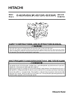 Предварительный просмотр 1 страницы Hitachi E40 Safety Instructions And Instruction Manual