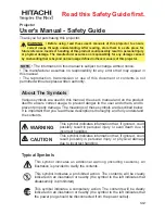 Preview for 2 page of Hitachi ED-A100 User'S Manual - Safety Manual