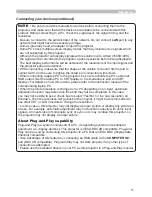 Preview for 20 page of Hitachi ED-A100 User'S Manual - Safety Manual