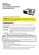 Hitachi ED-X24Z and User'S Manual And Operating Manual preview