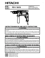 Hitachi FDV 16VB Instruction Manual And Safety Instructions предпросмотр