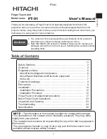 Preview for 1 page of Hitachi FT-01 User Manual