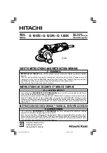 Preview for 1 page of Hitachi G 10SN Safety Instructions And Operation Manual