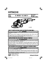 Hitachi G 18SE3 Safety Instructions And Instruction Manual preview