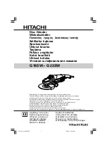 Preview for 1 page of Hitachi G 18SW Handling Instructions Manual