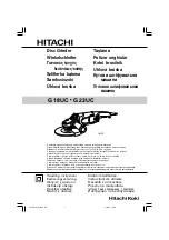 Hitachi G 18UC Handling Instructions Manual preview