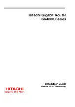 Preview for 1 page of Hitachi GR4000 Series Installation Manual