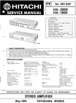 Preview for 1 page of Hitachi HA-1800 Service Manual