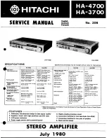 Предварительный просмотр 1 страницы Hitachi HA-3700 Service Manual