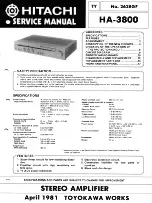 Предварительный просмотр 1 страницы Hitachi HA-3800 Service Manual