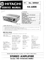 Предварительный просмотр 1 страницы Hitachi HA-6800 Service Manual