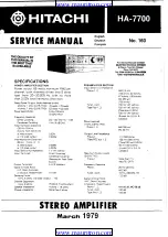 Hitachi HA-7700 Service Manual preview