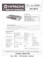 Предварительный просмотр 1 страницы Hitachi HA-M33 Service Manual