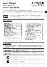 Предварительный просмотр 1 страницы Hitachi HAS-WM06 User Manual