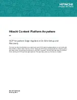 Preview for 1 page of Hitachi HCP Anywhere Edge On-Site Setup And Recovery