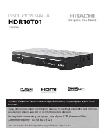 Preview for 1 page of Hitachi HDR10T01 Instruction Manual