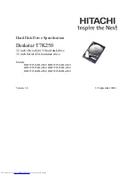 Предварительный просмотр 1 страницы Hitachi HDT722516DLA380 Specifications